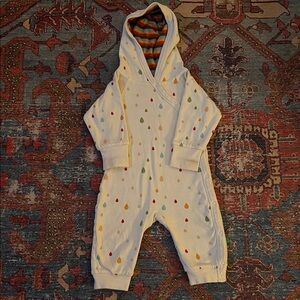 Colorful Raindrop Rainbow Stripe Reversible Hooded Suit